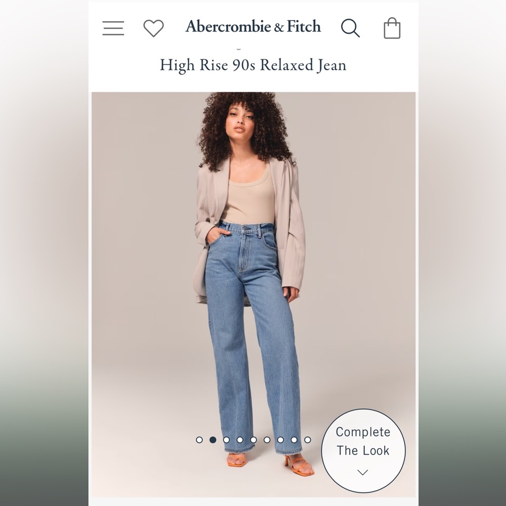 High Rise 90s Relaxed Straight Leg Jeans from A&F